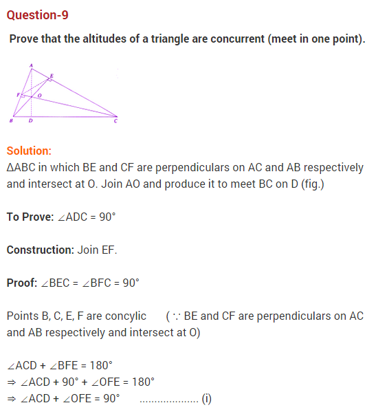 Class 9th Maths Chapter 10 Extra Questions