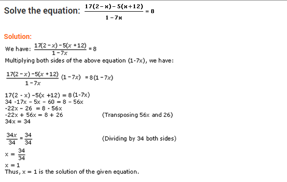 Extra Questions for Class 8 Maths Linear Equations in One Variable Q5