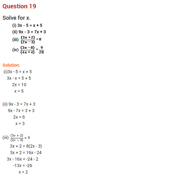 Class 8 Maths Linear Equations in One Variable Extra Questions 11