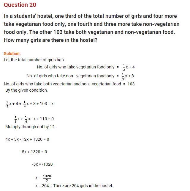 Extra Questions for Class 8 Maths Linear Equations in One Variable Q13