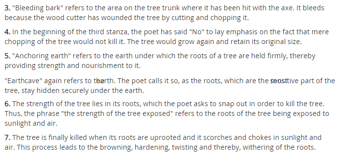 NCERT Solutions For Class-9 English Beehive On Killing a Tree (Poem)
