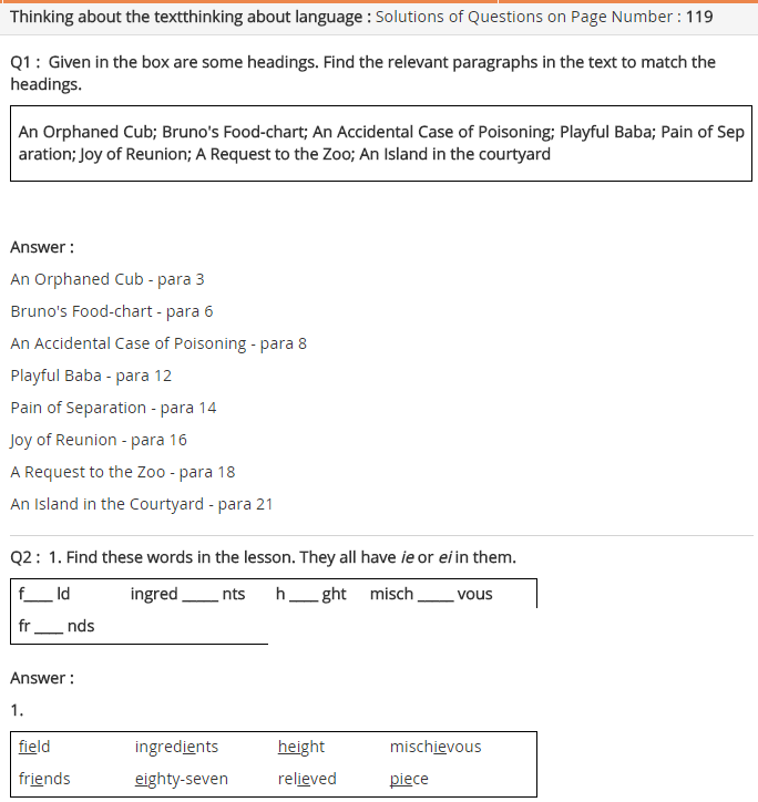 NCERT Solutions For Class 9 English Beehive The Bond of Love