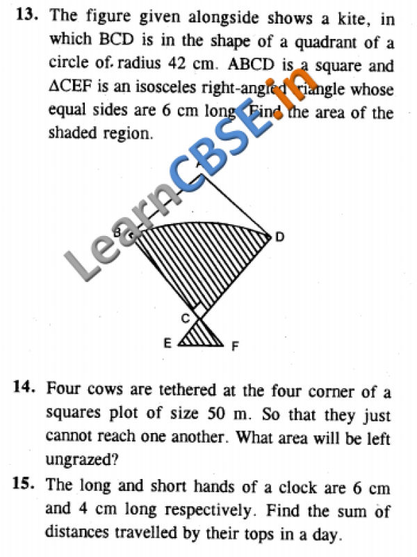  Areas Related to Circles CBSE Class 10 Maths HOTS 