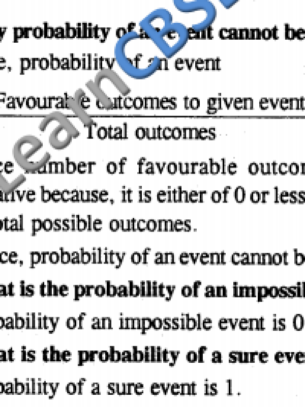  CBSE Class 10 Maths Probability Formative Assessment 01 