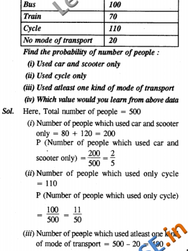  CBSE Value Based Questions For Class 10 Maths Probability 