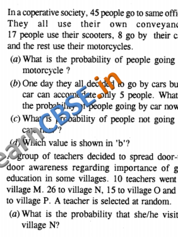  NCERT Solutions for Class 10 Maths Value base Questions 