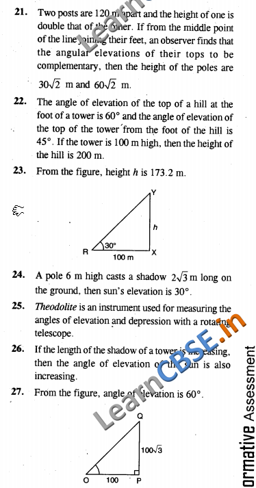  NCERT Solutions for Class 10 Maths Objective Type Questions 