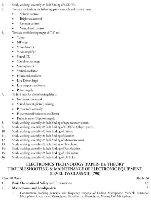  Electronics Technology Syllabus 