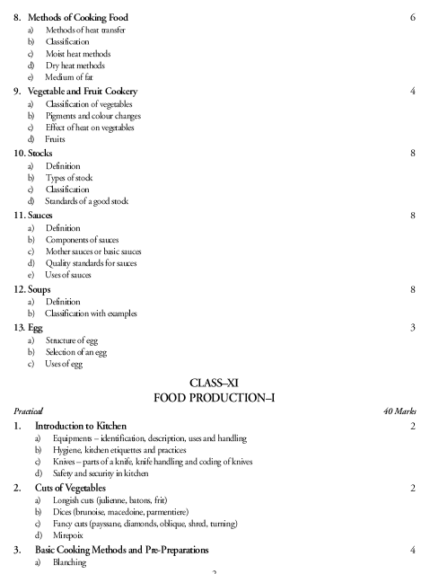  Food Production Syllabus 