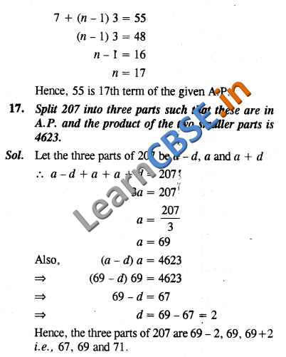  NCERT Exemplar Solutions Class 10 Maths Arithmetic Progressions Short Answer Type Questions And Answers 2 Marks 