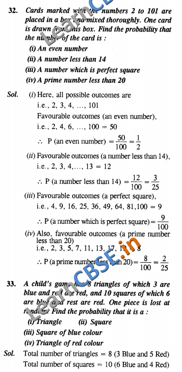  NCERT Exemplar Solutions Class 10 Maths Probability LAQ 
