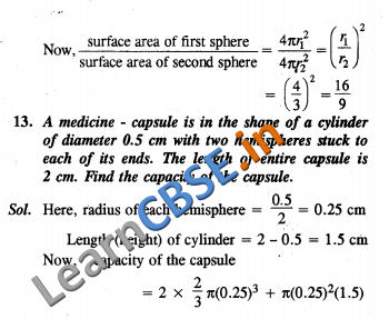  CBSE Class 10 Surface Areas and Volumes Solutions NCERT Exemplar Solutions VSAQ 