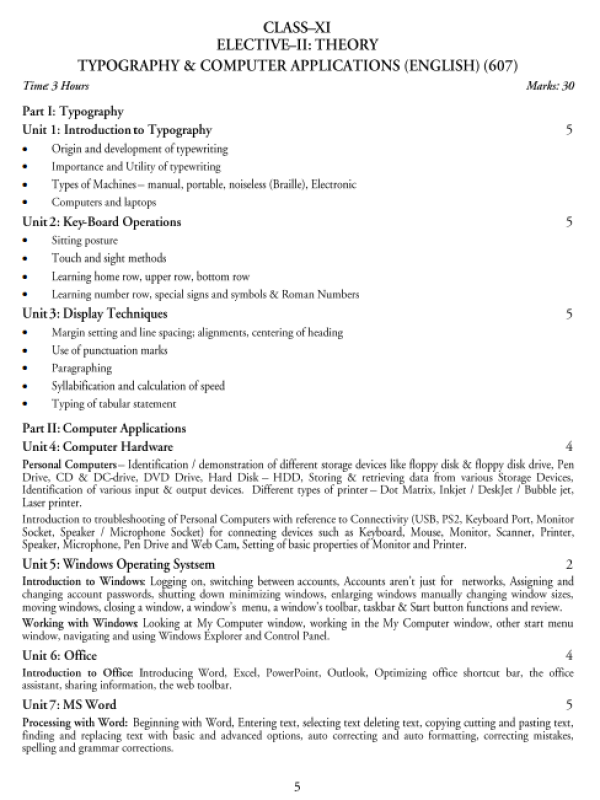  Stenography and Computer Applications Syllabus 