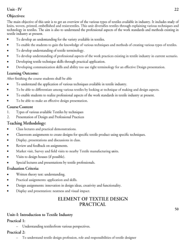  Textile Design Syllabus 
